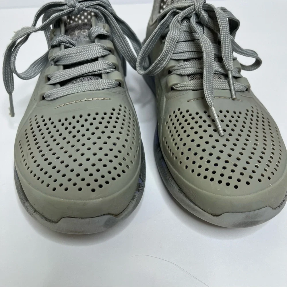 CROCS LiteRide Pacer Gray Perforated Lace-Up Shoes 206494 Women's 6W
